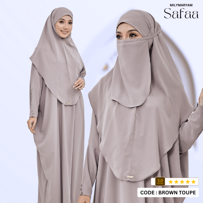SAFAA - Set Jubah + Tudung Khimar