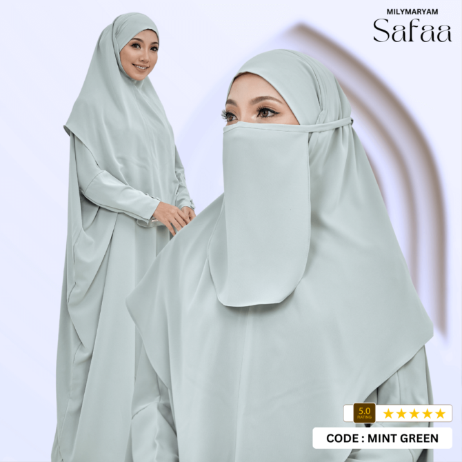 SAFAA - Set Jubah + Tudung Khimar