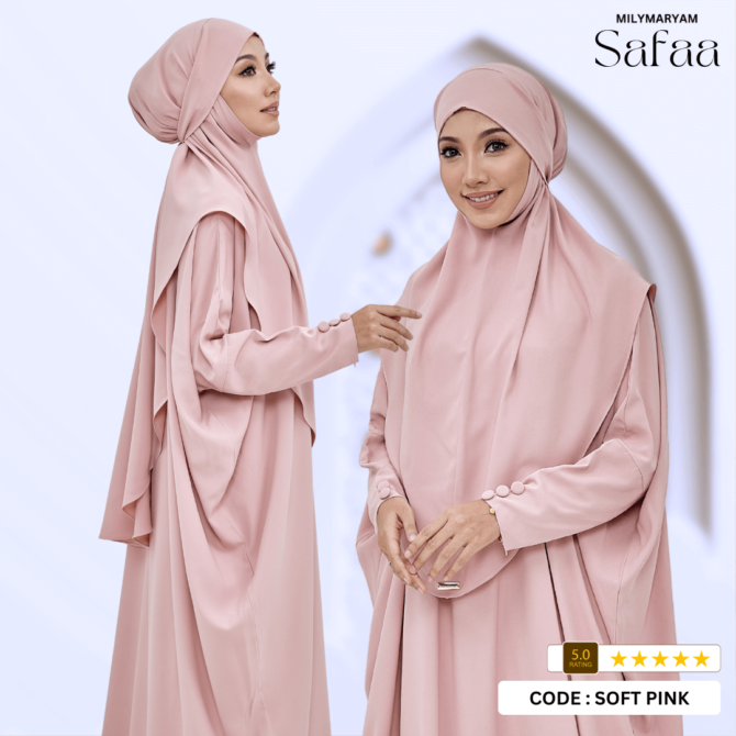SAFAA - Set Jubah + Tudung Khimar