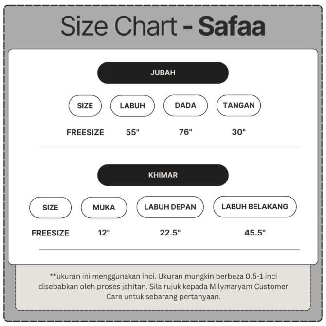 SAFAA - Set Jubah + Tudung Khimar