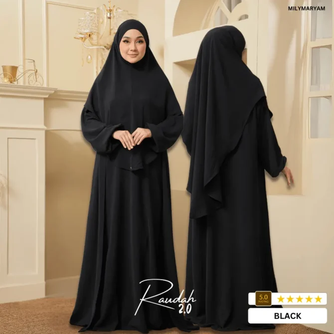 RAUDAH 2.0 - Set Jubah + Tudung Khimar