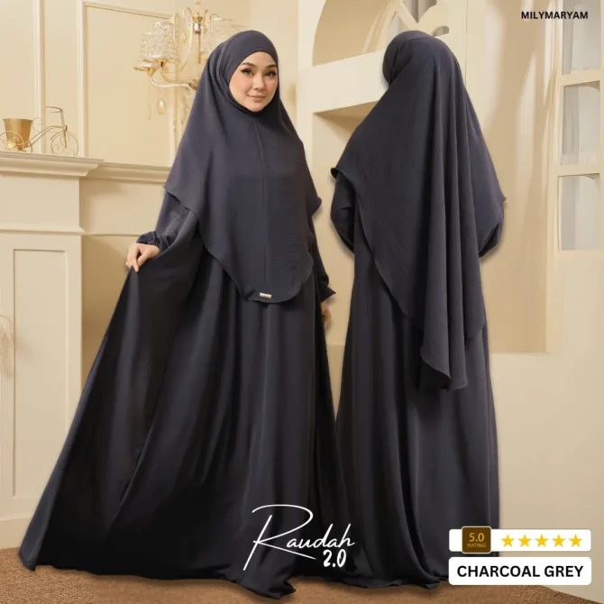RAUDAH 2.0 - Set Jubah + Tudung Khimar