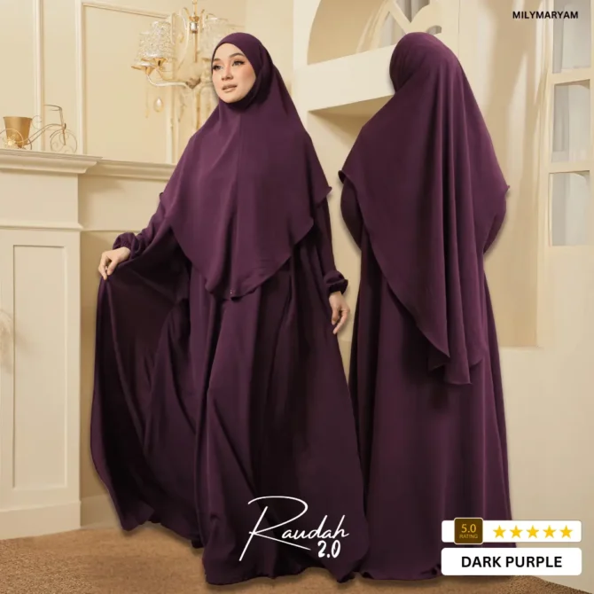 RAUDAH 2.0 - Set Jubah + Tudung Khimar
