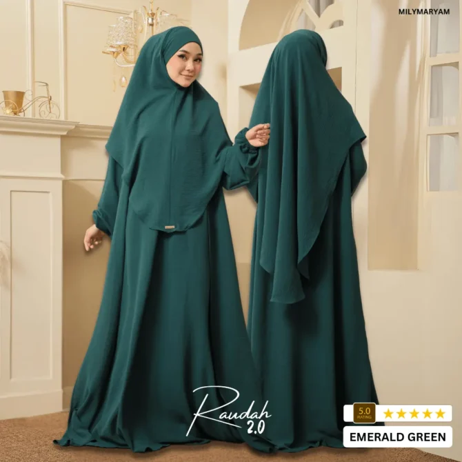 RAUDAH 2.0 - Set Jubah + Tudung Khimar