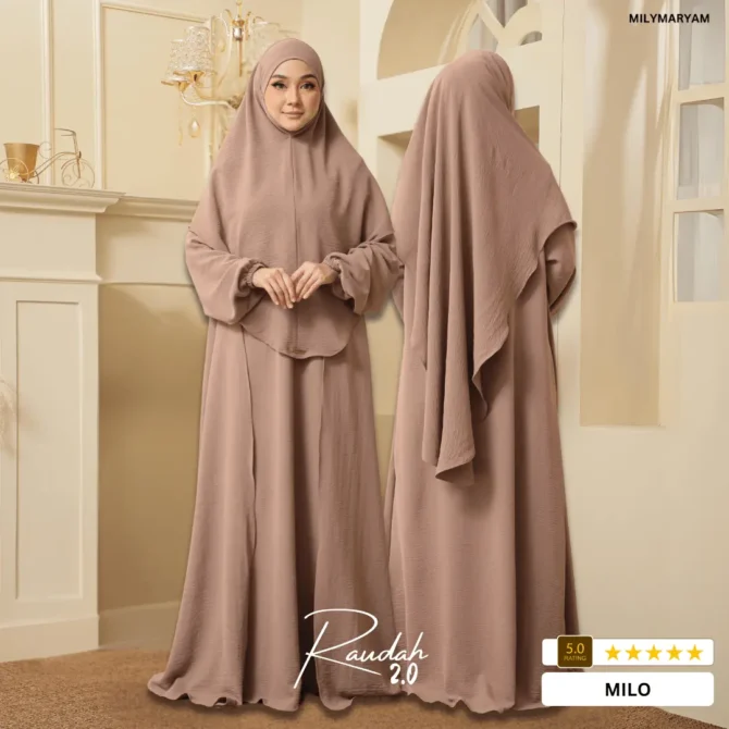 RAUDAH 2.0 - Set Jubah + Tudung Khimar