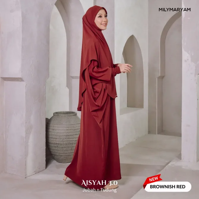 [NEW] Milymaryam - Aisyah 3.0 - Set Jubah & Tudung Sarung - Ready To Solat, Umrah & Harian, Exclusive Pearl Chiffon - Batwing Loose Fit Freesize